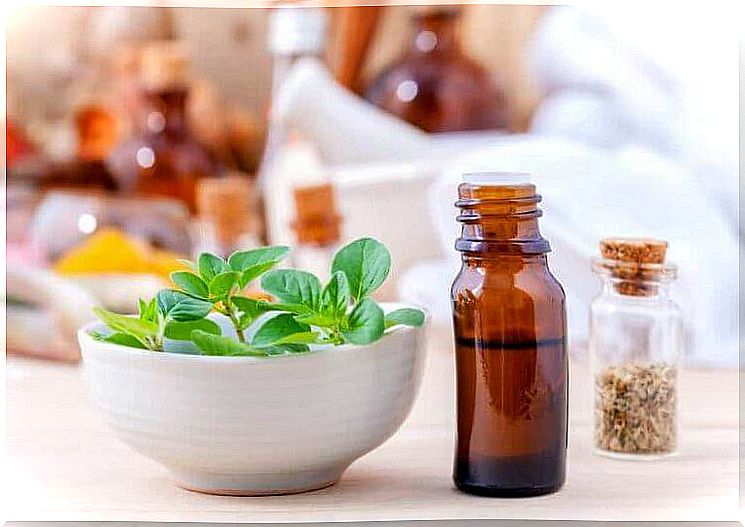 bottle of oregano oil