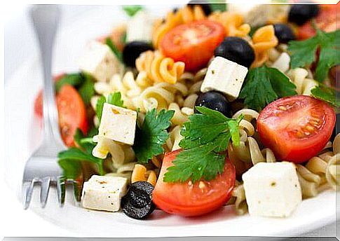 You can conjure up delicious mixed salad recipes from pasta and feta cheese