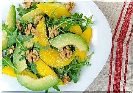 The mango makes a tasty mixed salad