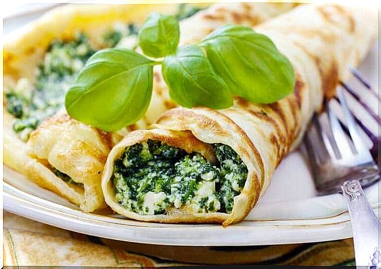 food from spinach: spinach rolls