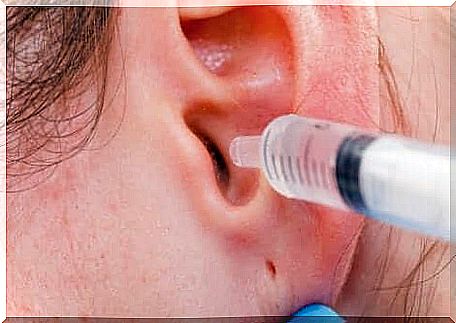 The saline solution dissolves the ear canal wax plug